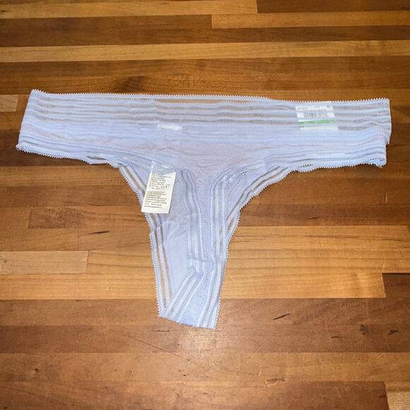 Set of 3 Calvin Klein assorted thong panty black/blue/black large - Picture 9 of 15